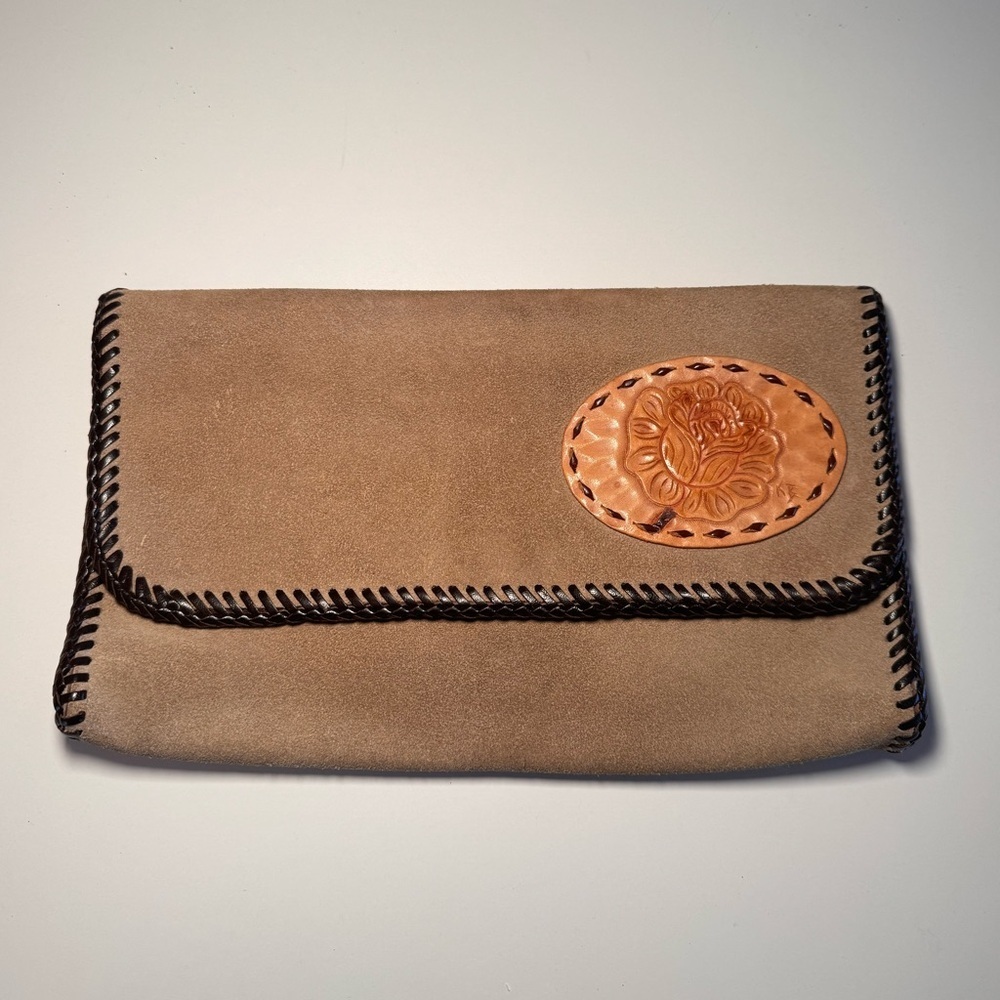 Vintage Towanny Suede Clutch Bag